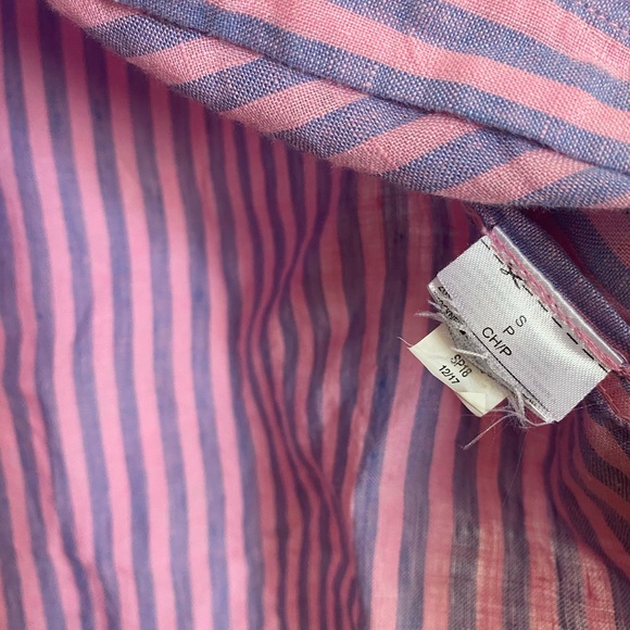 Gap Linen button down Boyfriend Fit oversized small striped long sleeved shirt! - Picture 9 of 11